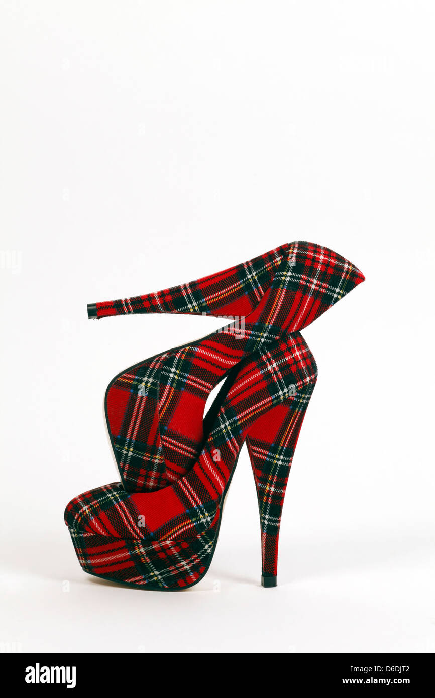 Red plaid high heels new arrivals