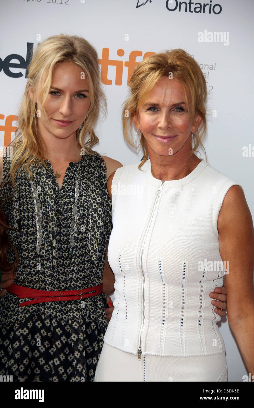 Producer Trudie Styler (r) and her daughter, actress Mickey Sumner arrive at the premiere of 'Imogene' during the Toronto International Film Festival at Ryerson Theatre in Toronto, Canada, on 07 September 2012. Photo: Hubert Boesl Stock Photo