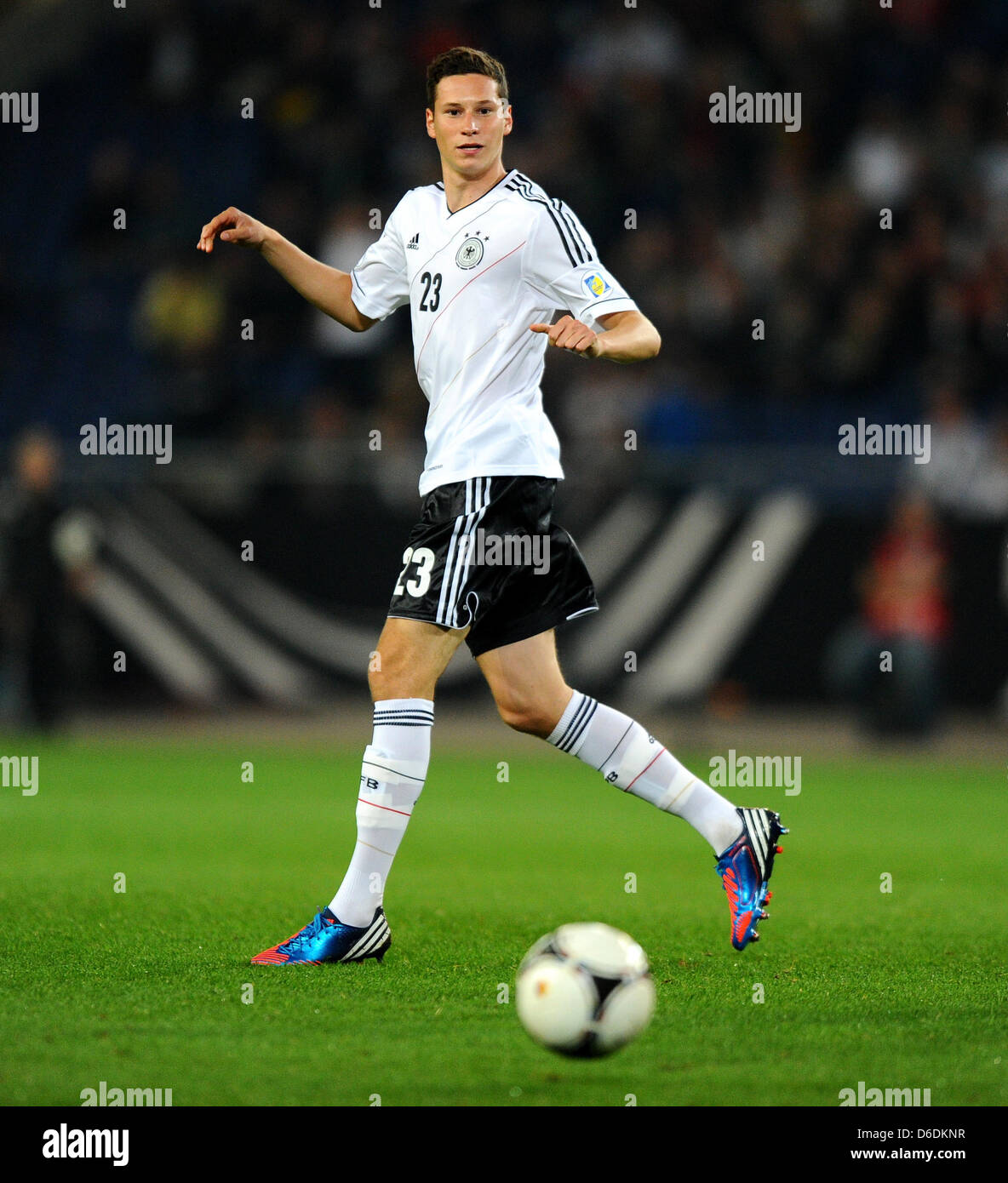 Germany's Julian Draxler dribbles the ball during the Group C FIFA World Cup 2014 qualifying match Germany vs Faroe Islands at AWD Arena in Hanover, Germany, 07 September 2012. Germany won 3:0. Photo: Thomas Eisenhuth Stock Photo