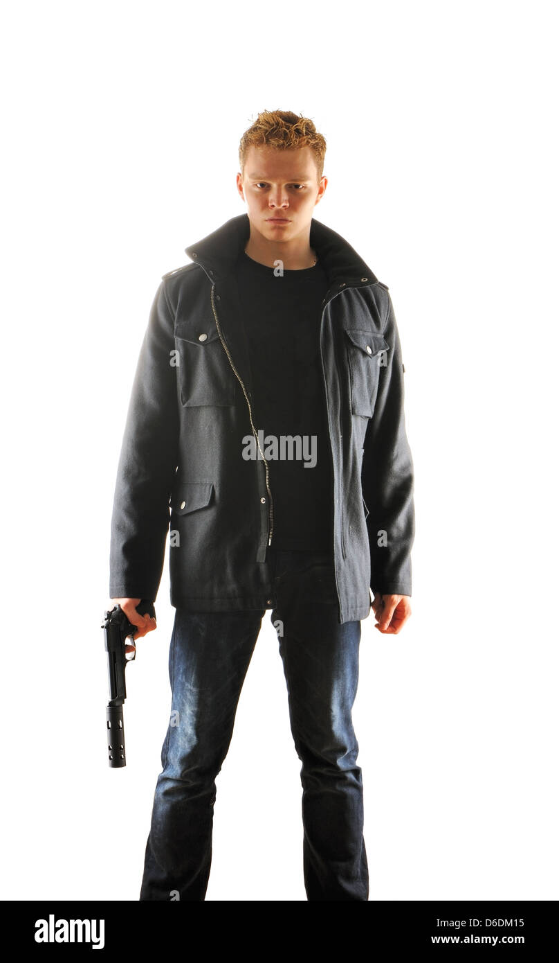 Man with gun Stock Photo Alamy