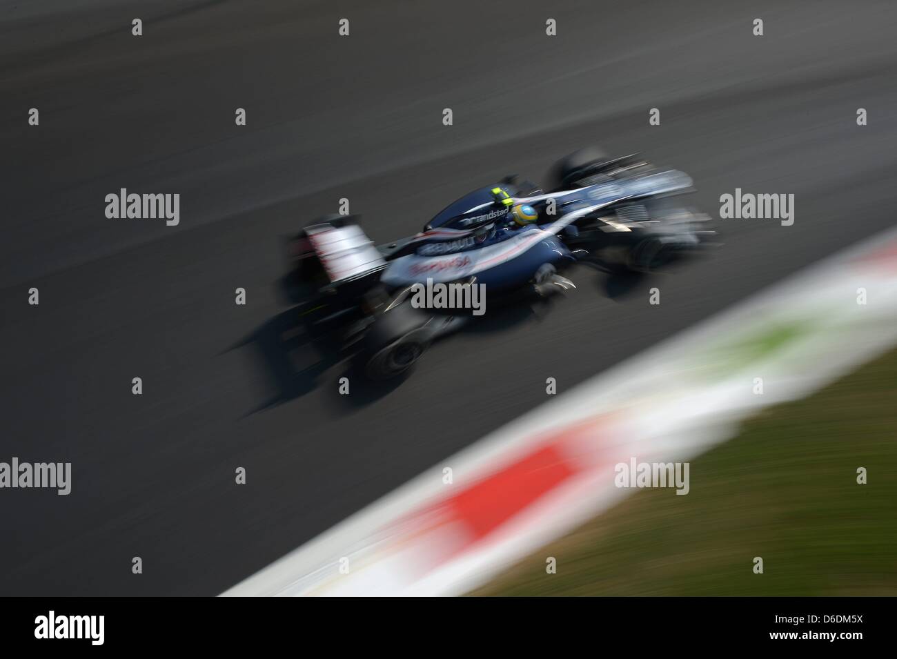 Brazilian Formula One driver Bruno Senna of Williams steers his car