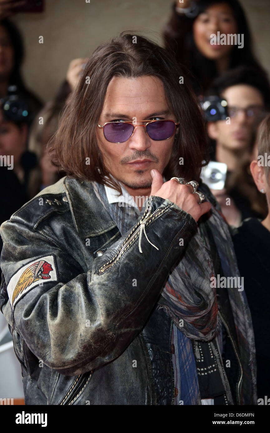Actor Johnny Depp arrives at the premiere of 'West Of Memphis' during the Toronto International Film Festival at Ryerson Theatre in Toronto, Canada, on 08 September 2012. Photo: Hubert Boesl Stock Photo