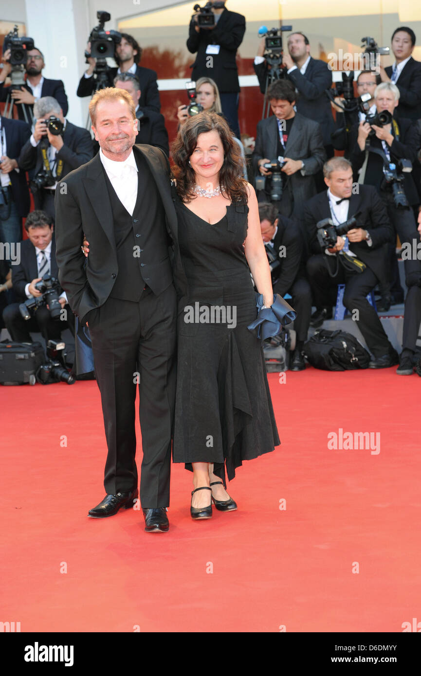 Austrian director Ulrich Seidl and Austrian actress Maria Hofstaetter arrive for the award ceremony of the 69th Venice International Film Festival in Venice, Italy, 08 September 2012. Photo: Jens Kalaene Stock Photo