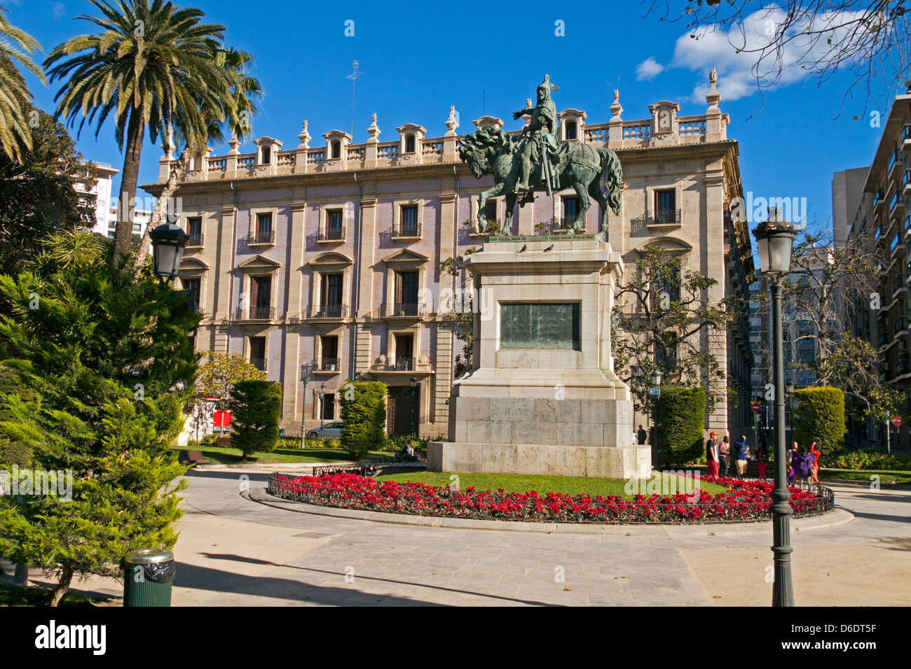 Valencia City, Spain. Palau del Marques De Scala across the Plaza Alfonso El Magnanimo Stock Photo