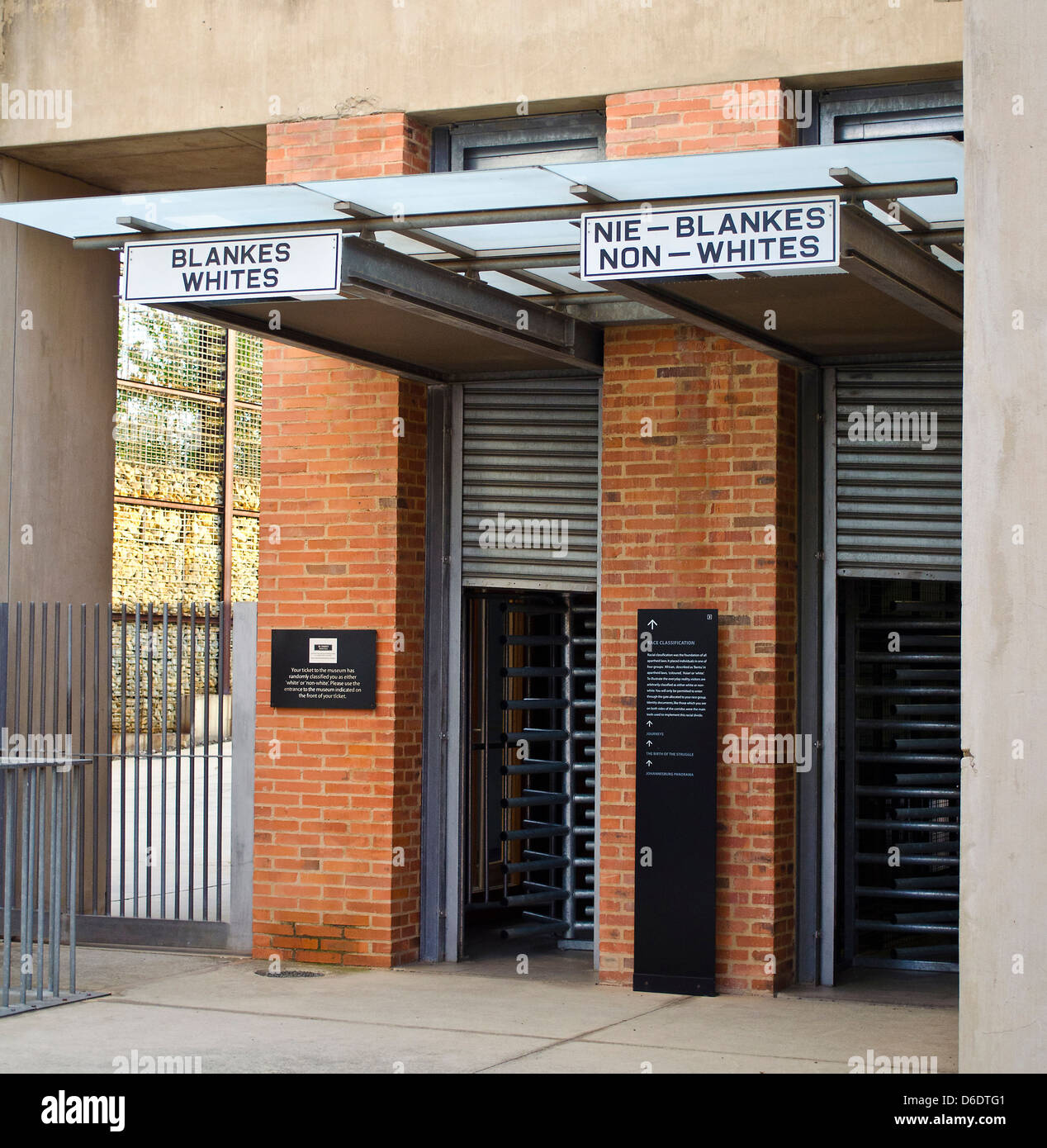 Johannesburg, South Africa. The entrance to the Apartheid Museum Stock
