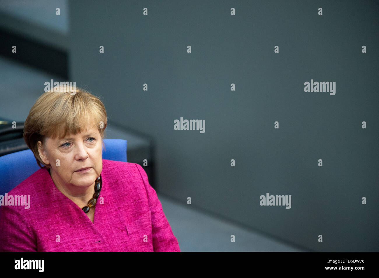 German Chancellor Angela Merkel is pictured at the Bundestag in Berlin