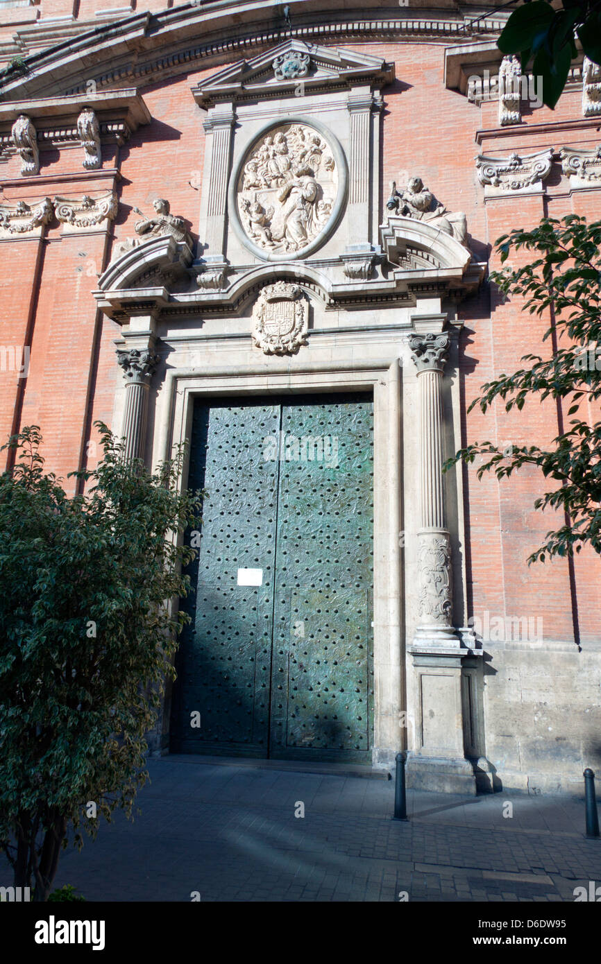 Valencia City, Spain. Entrance door to the Casa De San Vicente Ferrer Stock Photo