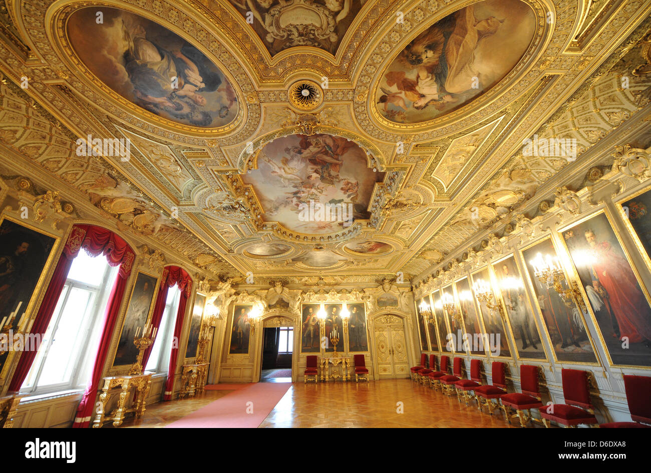 Interior view of the Ancestors' Hall of the Hohenzollern castle in ...