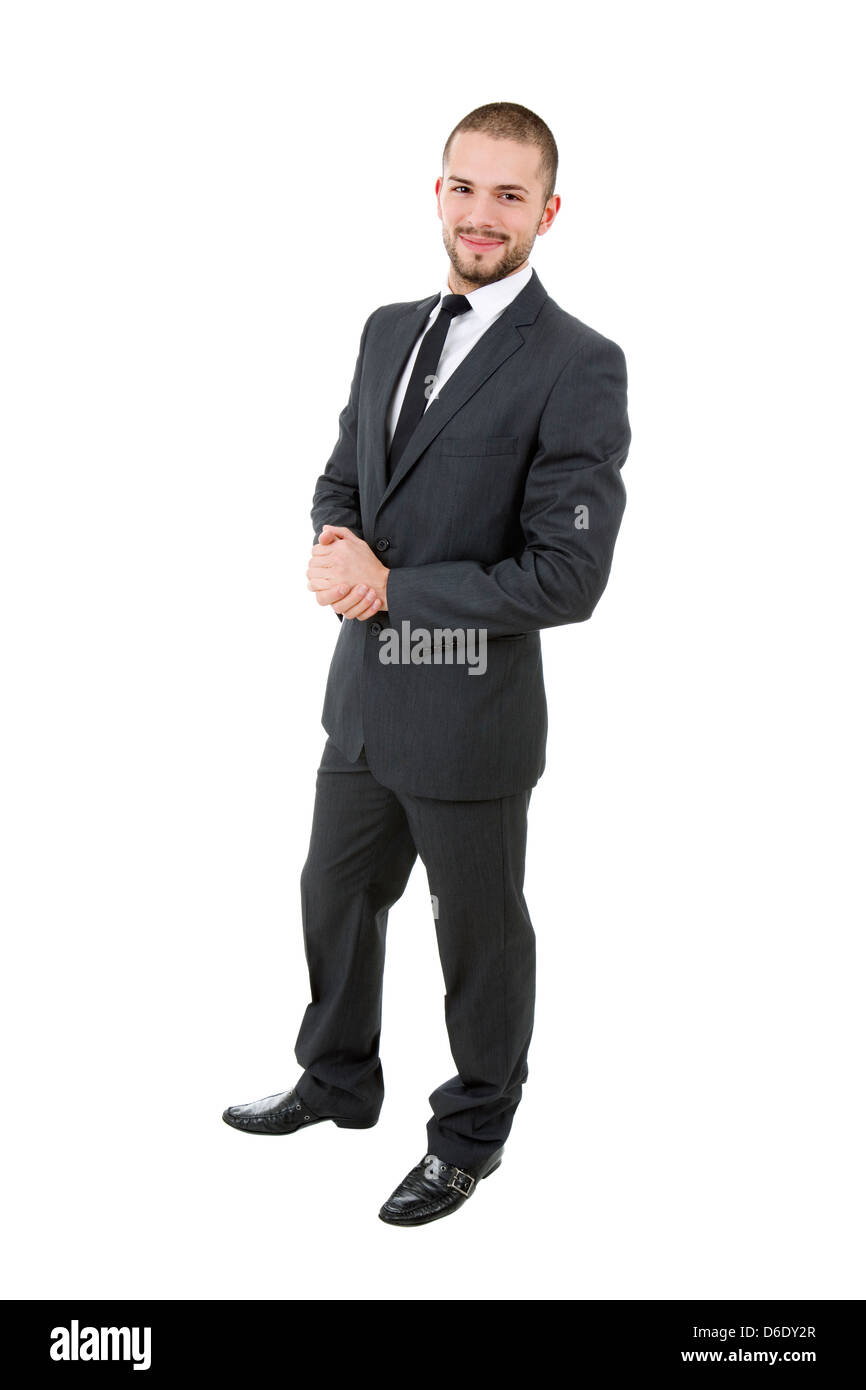 happy young businessman full length, isolated on white Stock Photo - Alamy