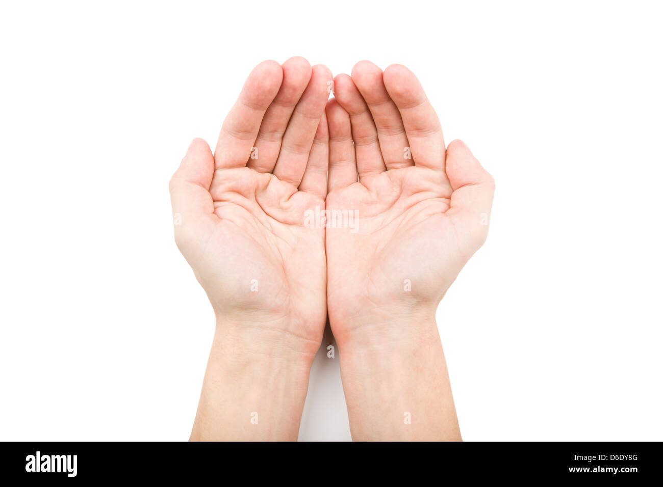 Man hand open holding something hires stock photography and images Alamy
