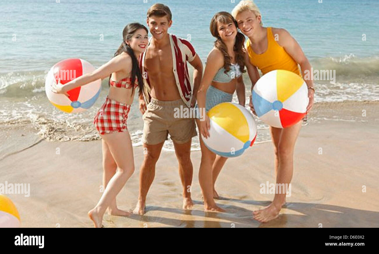 TEEN BEACH MOVIE 2013 Disney Channel film with from l: Grace Phipps, Garrett Clayton, Maia Mitchell, Ross Lynch Stock Photo