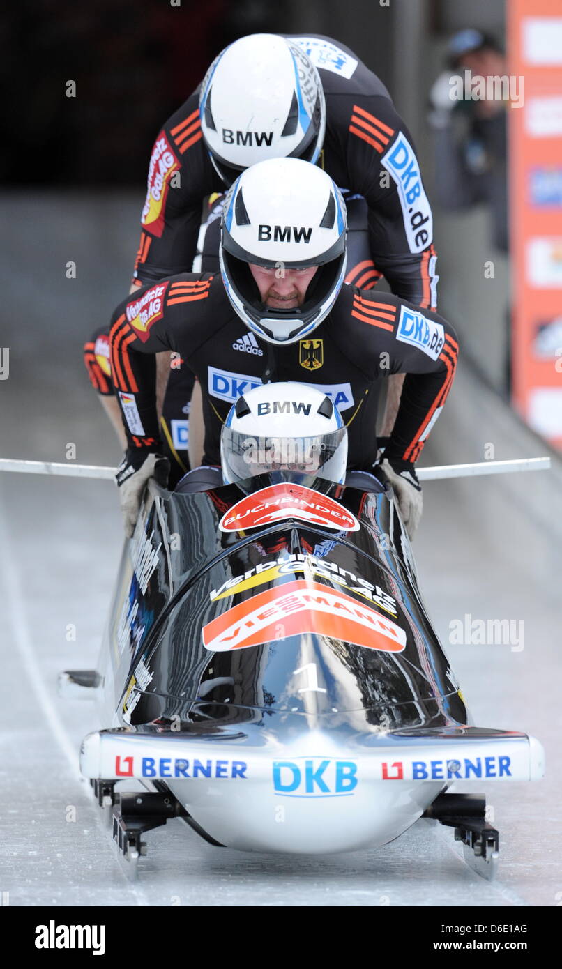 Die deutschen Bobfahrer vom Team Deutschland 2 Manuel Machata, Marko