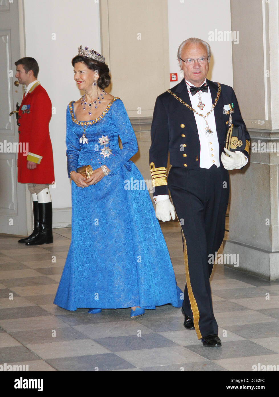 Queen margrethe of denmark and king carl gustaf of sweden hires stock