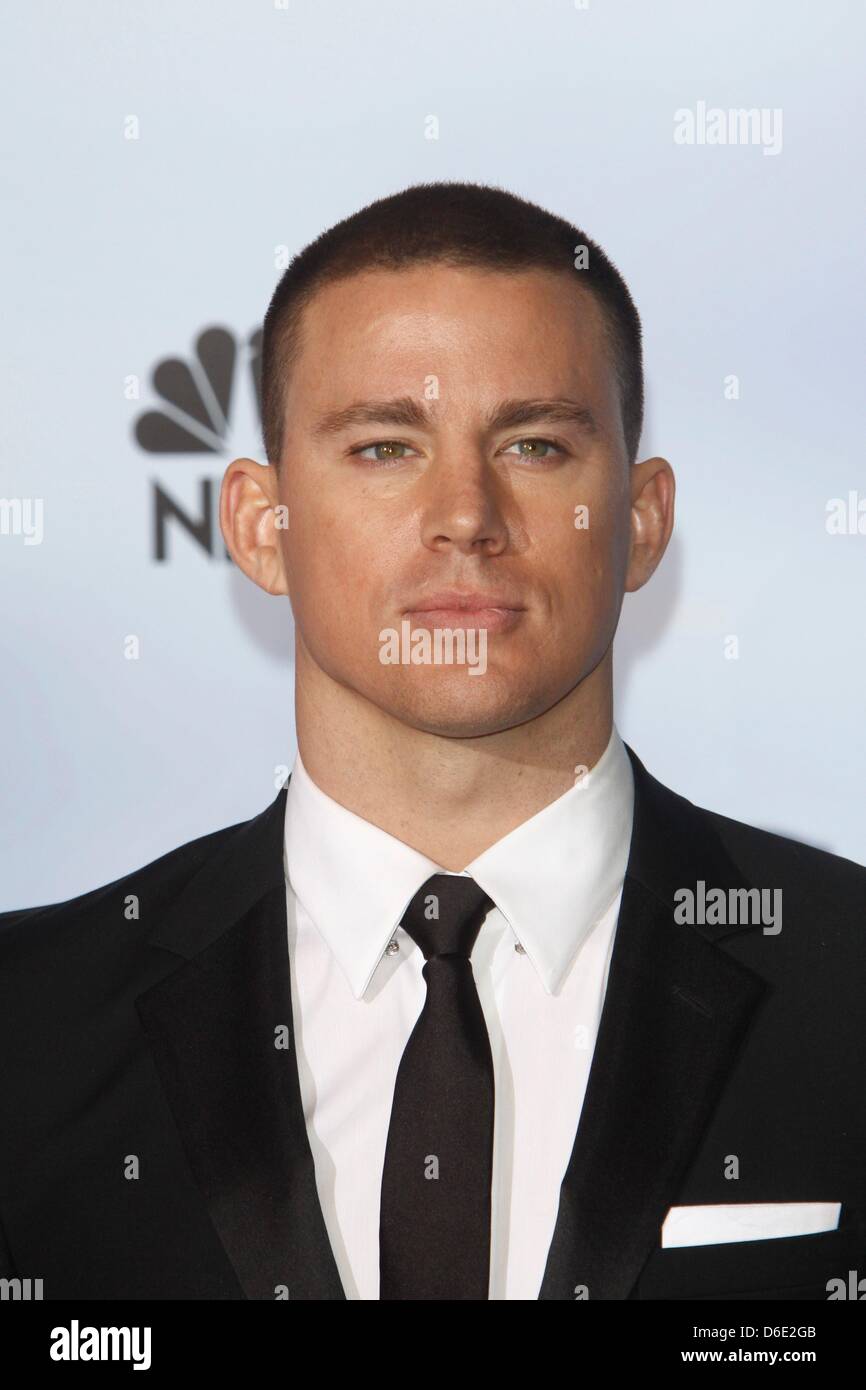 US actor Channing Tatum poses in the press room of the 69th Annual Golden Globe Awards presented by the Hollywood Foreign Press Association in Hotel Beverly Hilton in Los Angeles, USA, on 15 January 2012. Photo: Hubert Boesl Stock Photo