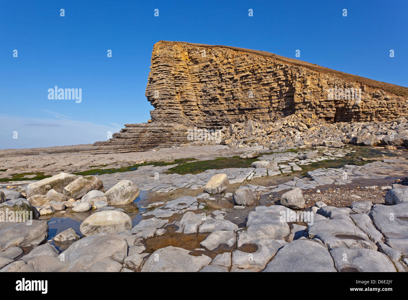 The cliff face at Nash Point in South Wales Stock Photo