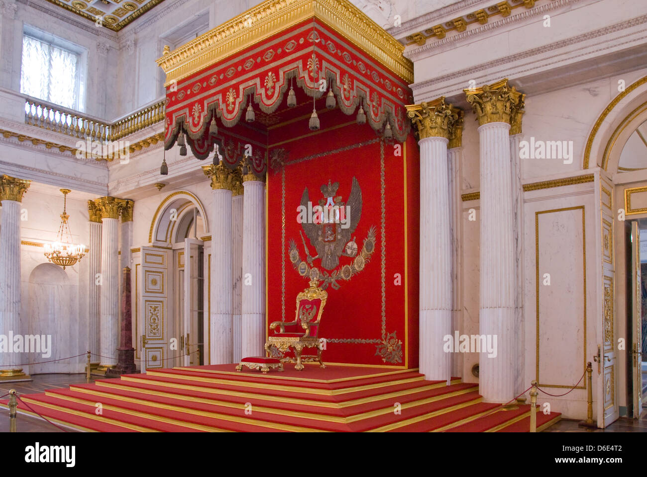St George Hall, Winter Palace, St Petersburg, Russia Stock Photo