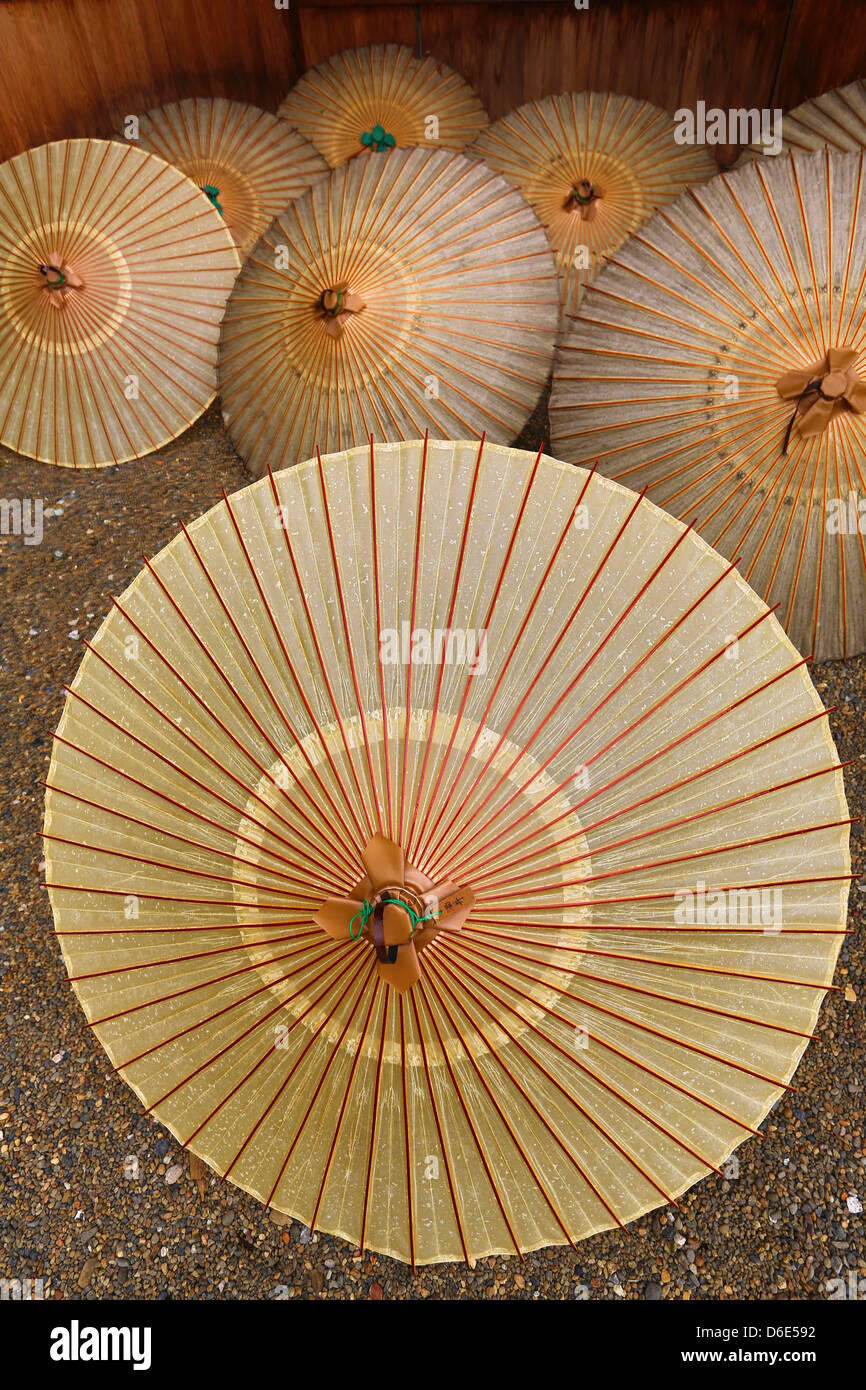 Japanese paper umbrellas or parasols in Tokyo, Japan Stock Photo