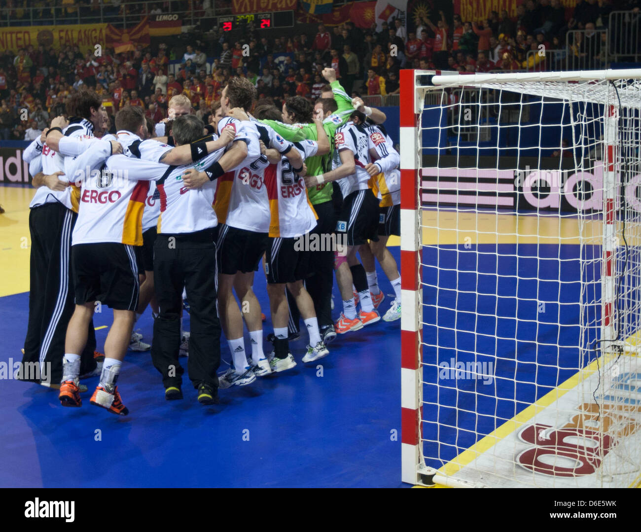 Germany's players celebrate their 2924 victory over Sweden after the