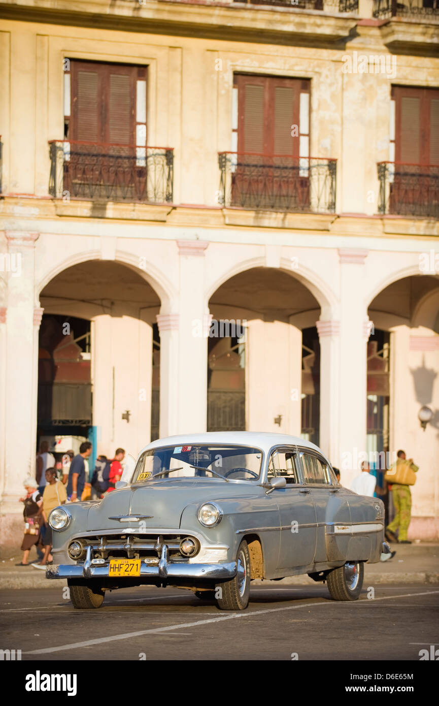 1950s classic American Car, Central Havana, Cuba, West Indies, The Caribbean Stock Photo