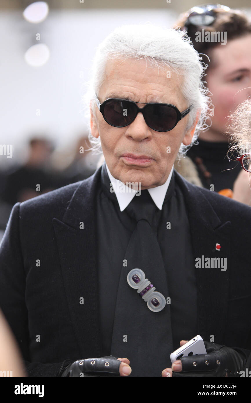 German designer Karl Lagerfeld attends the presentation of Dior Homme ...