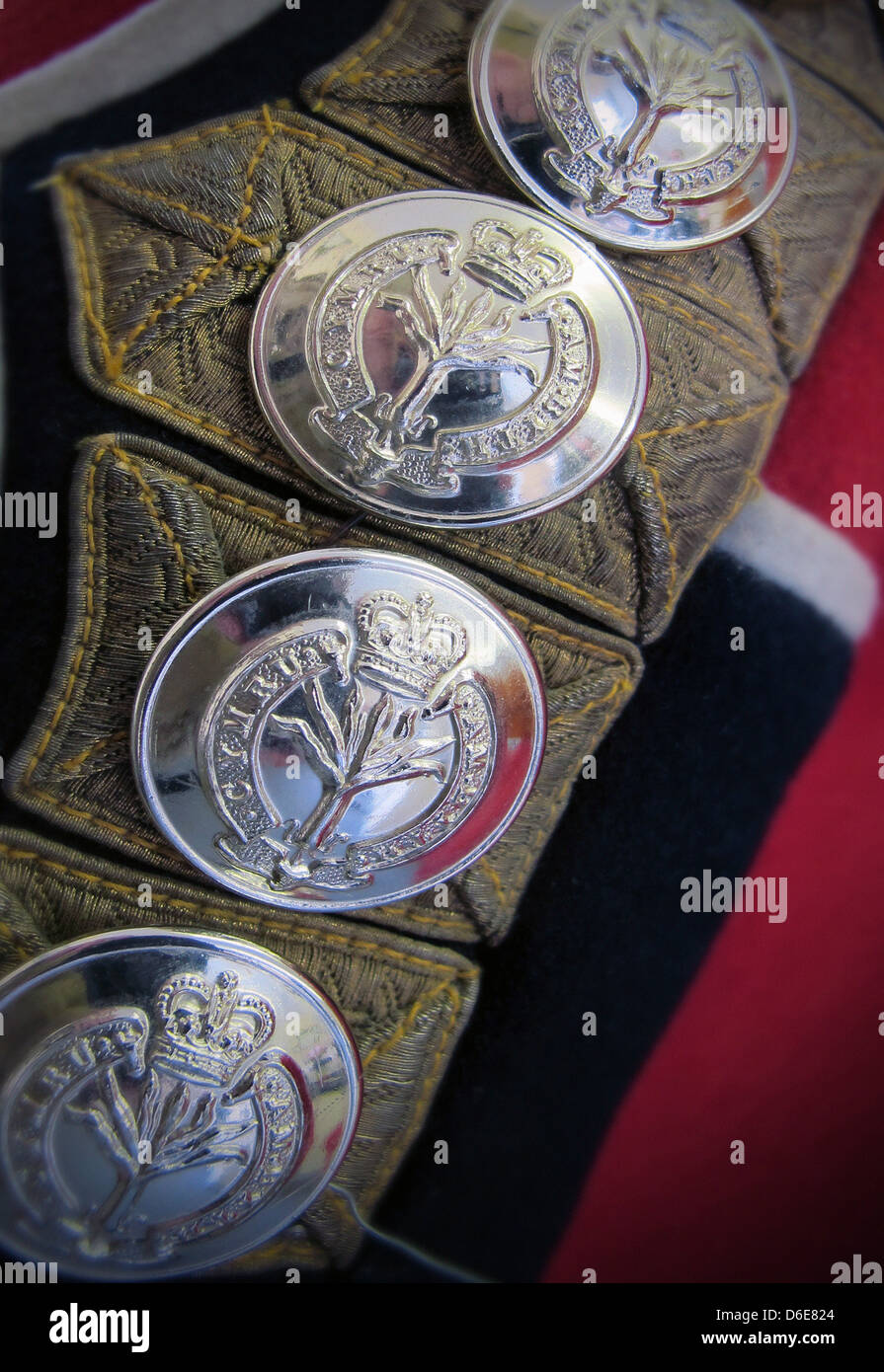 brass buttons on military dress uniform Stock Photo Alamy