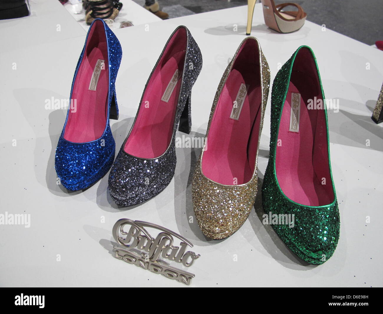 Shoes of the brand Buffalo are seen at the fashion show Bread & Butter in Germany, 19 January 2012. Photo: Kathrin Stock Photo - Alamy