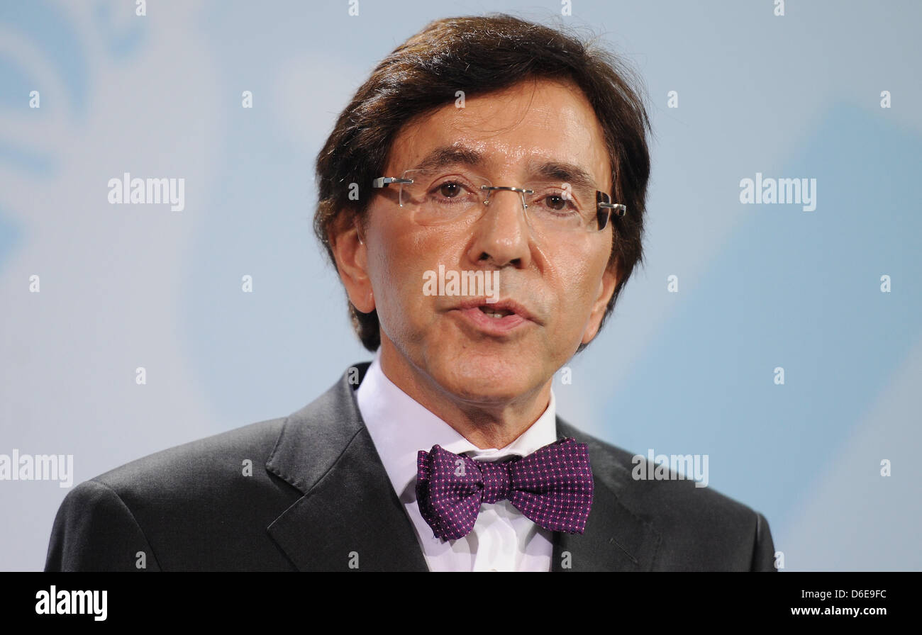 The new Belgian Prime Minister, Elio Di Rupo, gives a press conference ...