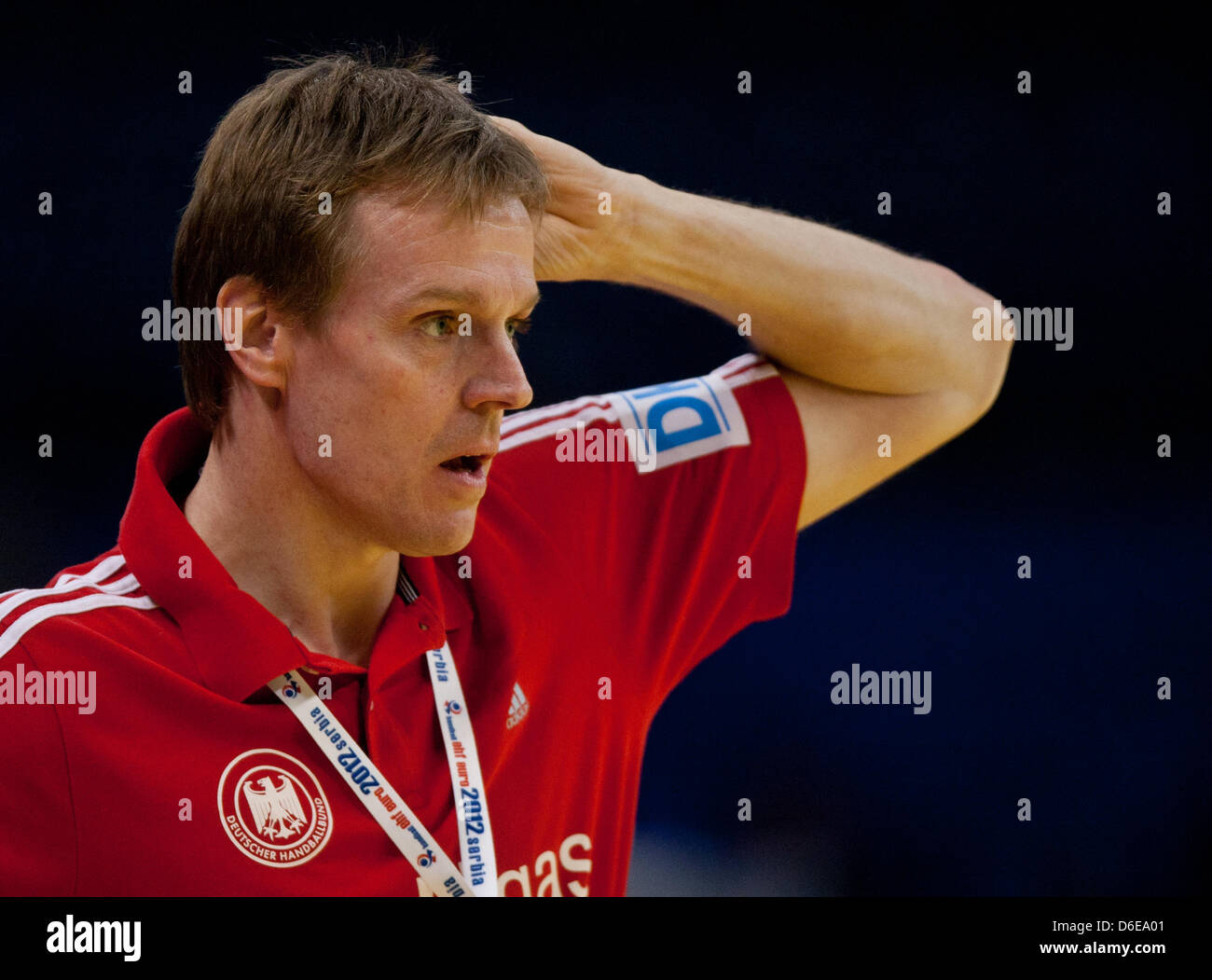 German coach Martin Heuberger on the sidelines of the Handball European