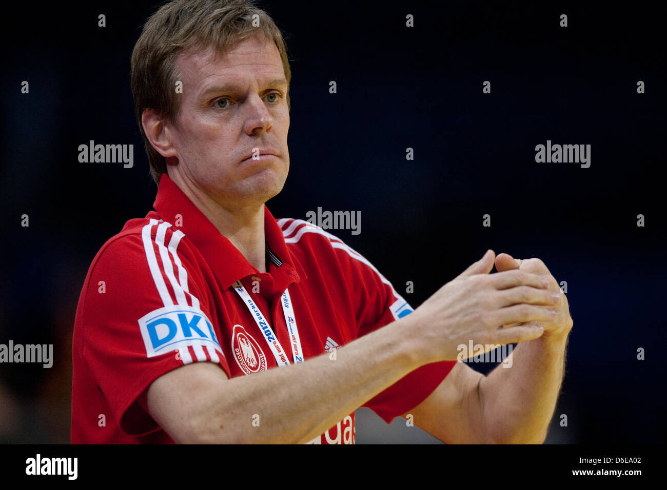 German coach Martin Heuberger on the sidelines of the Handball European