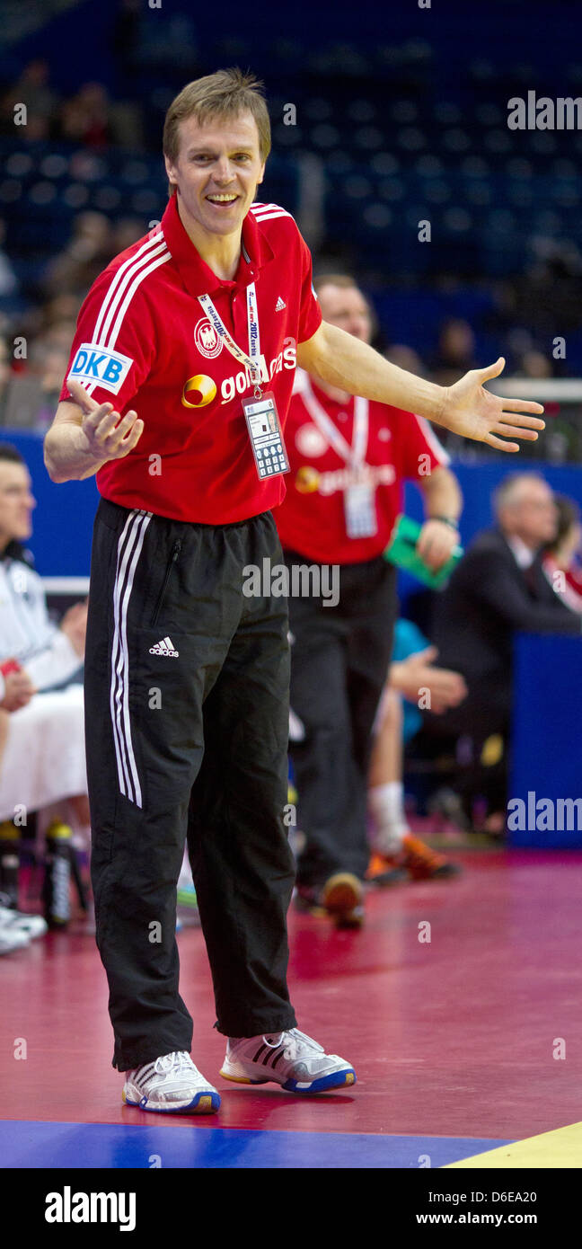 German coach Martin Heuberger on the sidelines of the Handball European