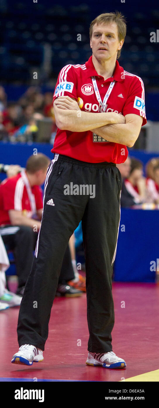 Germany's national handball coach Martin Heuberger during the Handball