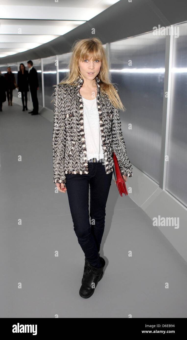 French actress and model Clemence Poesy arrives for the Chanel  spring/summer 2012 couture collection show during the Paris Haute Couture  fashion week, in Paris, France, 24 January 2012. The Paris Haute Couture