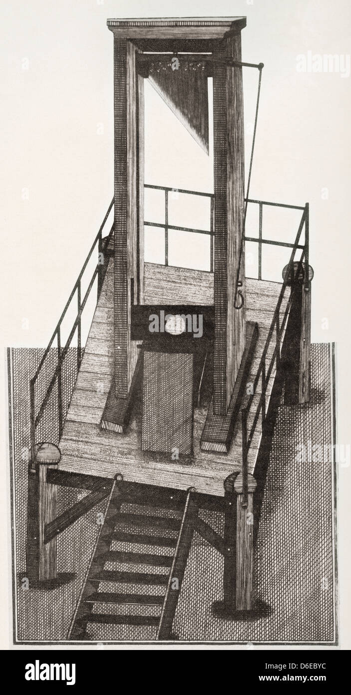 A guillotine from the time of the French Revolution. Stock Photo