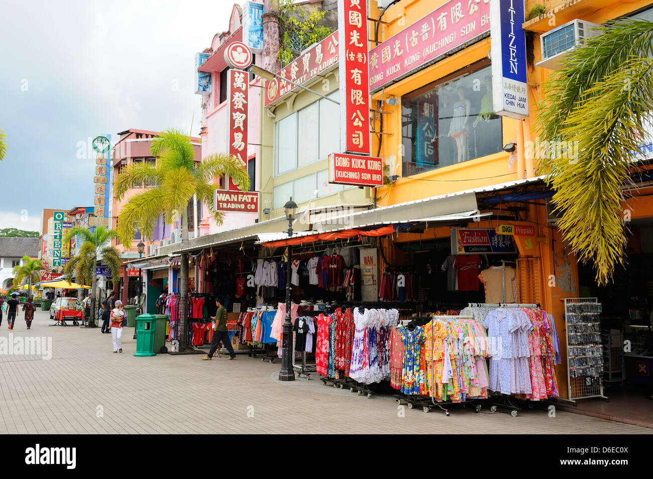 Jalan India shopping precinct in Kuching, Sarawak, Borneo Stock Photo