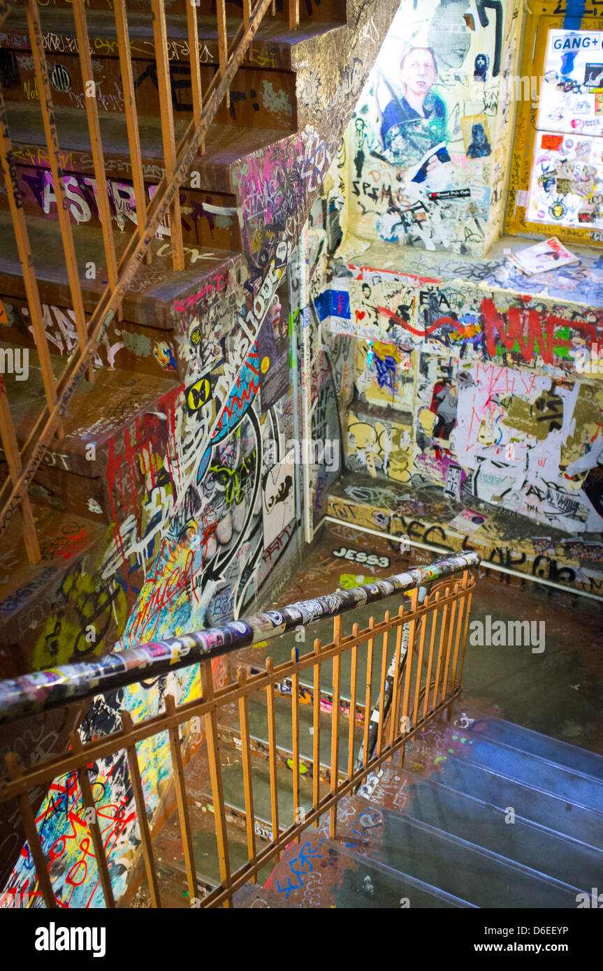 Graffiti Om Stairway In Berlin Germany Stock Photo Alamy