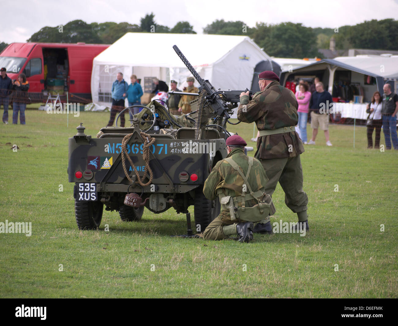 1940's reenactors taking part in a battle reenactment at Rauceby War weekend 2011 Stock Photo