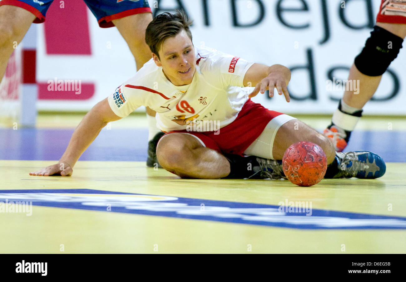 Danish handball player Hans Lindberg during the EHF Handball European