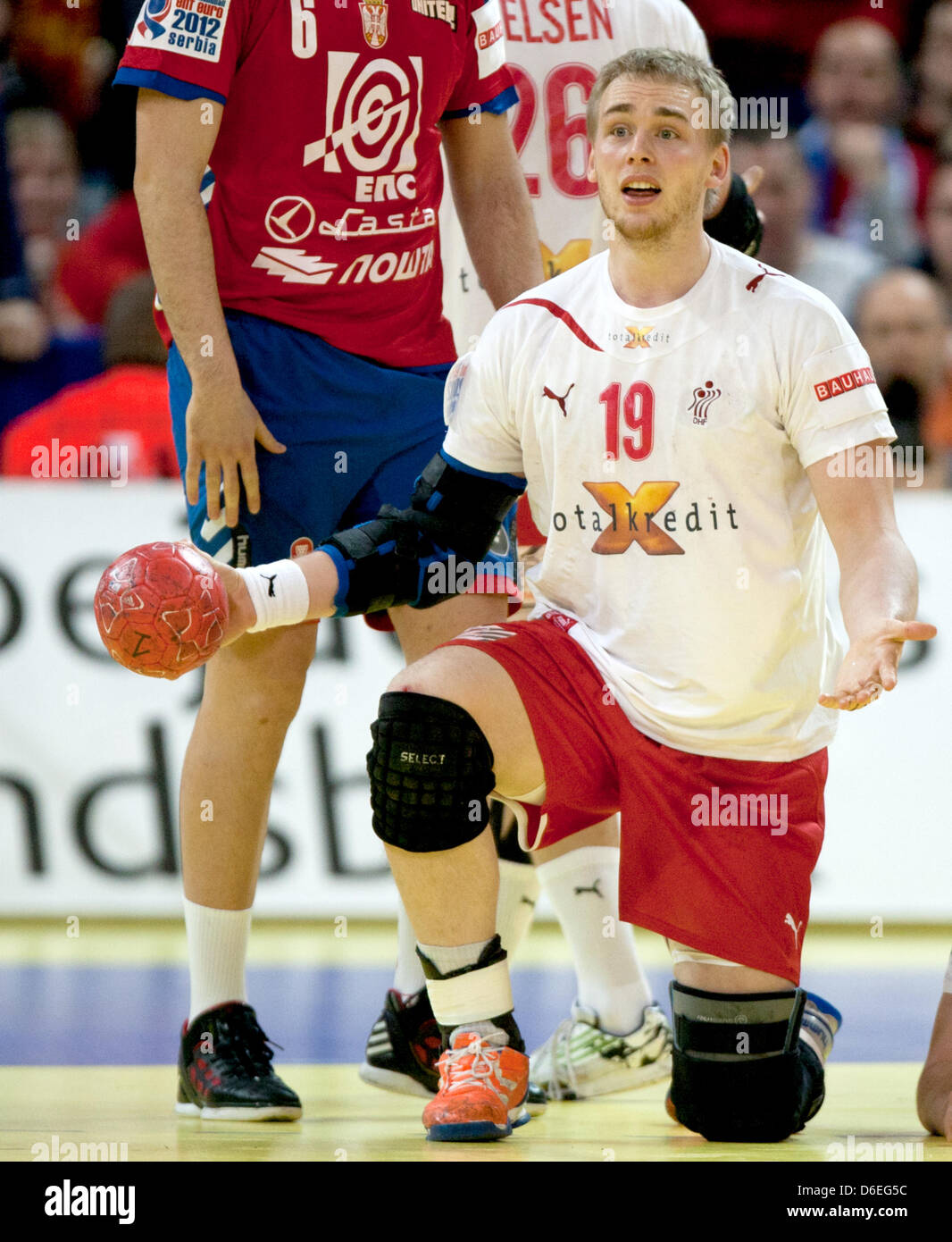 Danish handball player Rene Toft during the EHF Handball European
