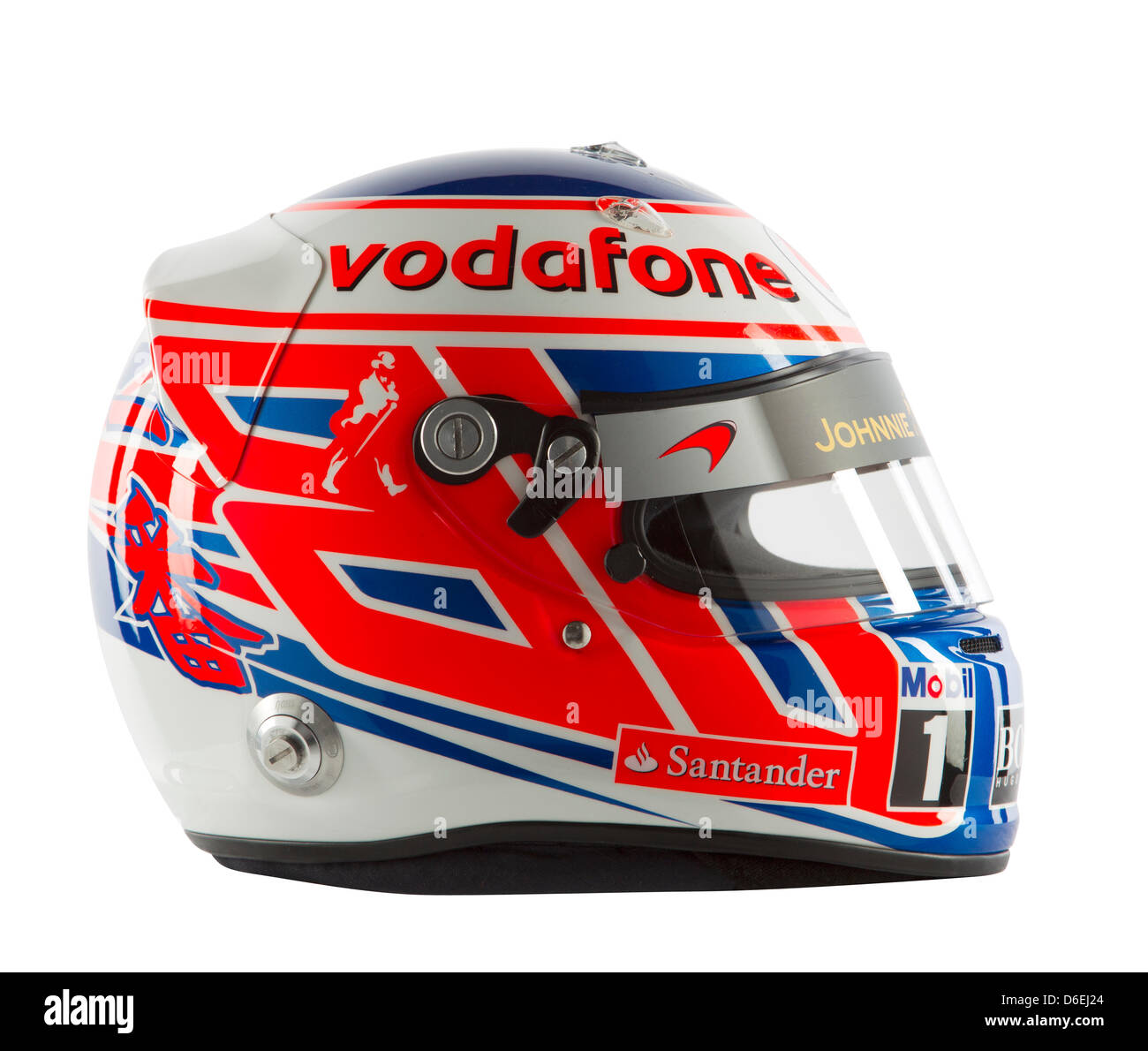 A handout picture dated 01 February 2012 shows the crash helmet of British  Formula One racing driver Jenson Button. Photo: McLaren-Mercedes Stock  Photo - Alamy
