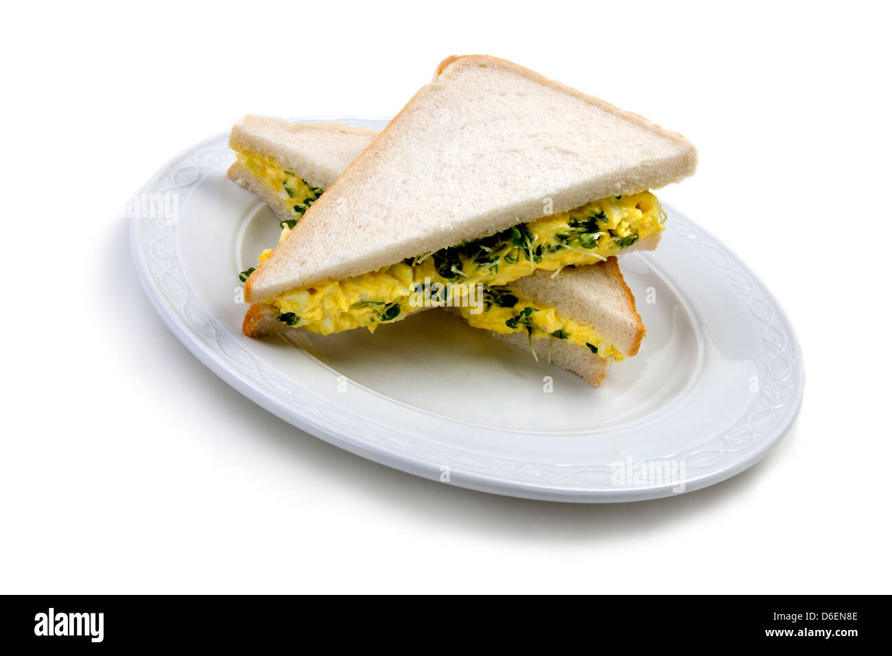 Cress white bread sandwich Stock Photo