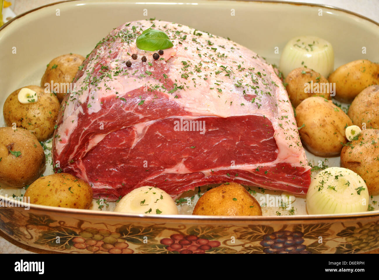 Cooking an Angus Beef Roast with Veggies Stock Photo Alamy