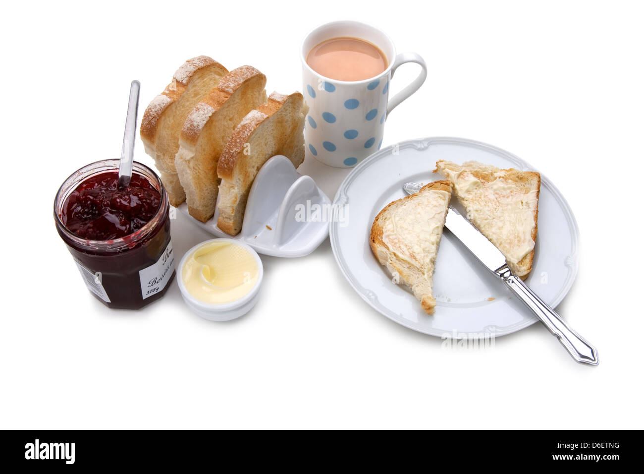 Breakfast/ Toast jam/ tea Stock Photo Alamy
