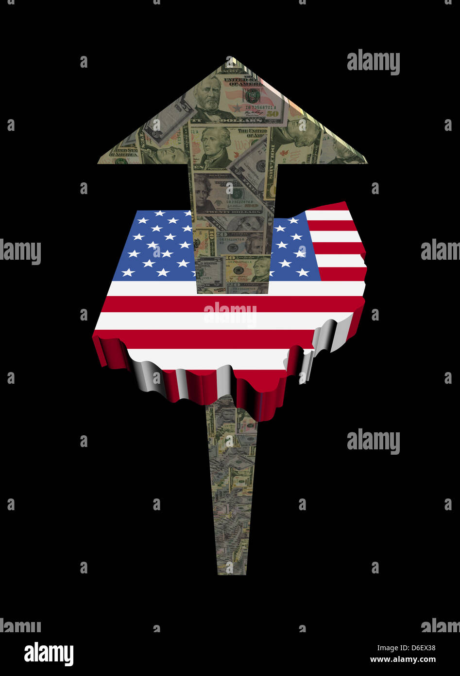 American dollars arrow and Ohio map flag illustration Stock Photo - Alamy