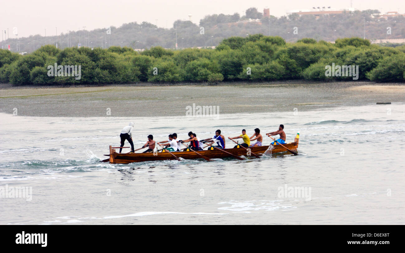 Traditional Rowing Boat on the Creek of Ras Al Khaimah, United Arab ...