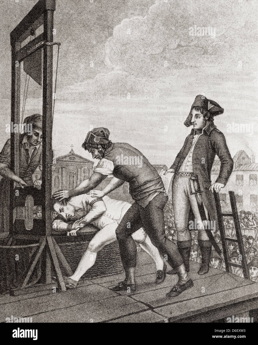 The execution of Robespierre. Maximilien François Marie Isidore de Robespierre, 1758 –1794. Stock Photo