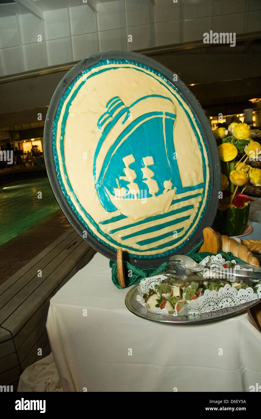 pastry plaque on the dessert buffet of a cruise ship Stock Photo Alamy