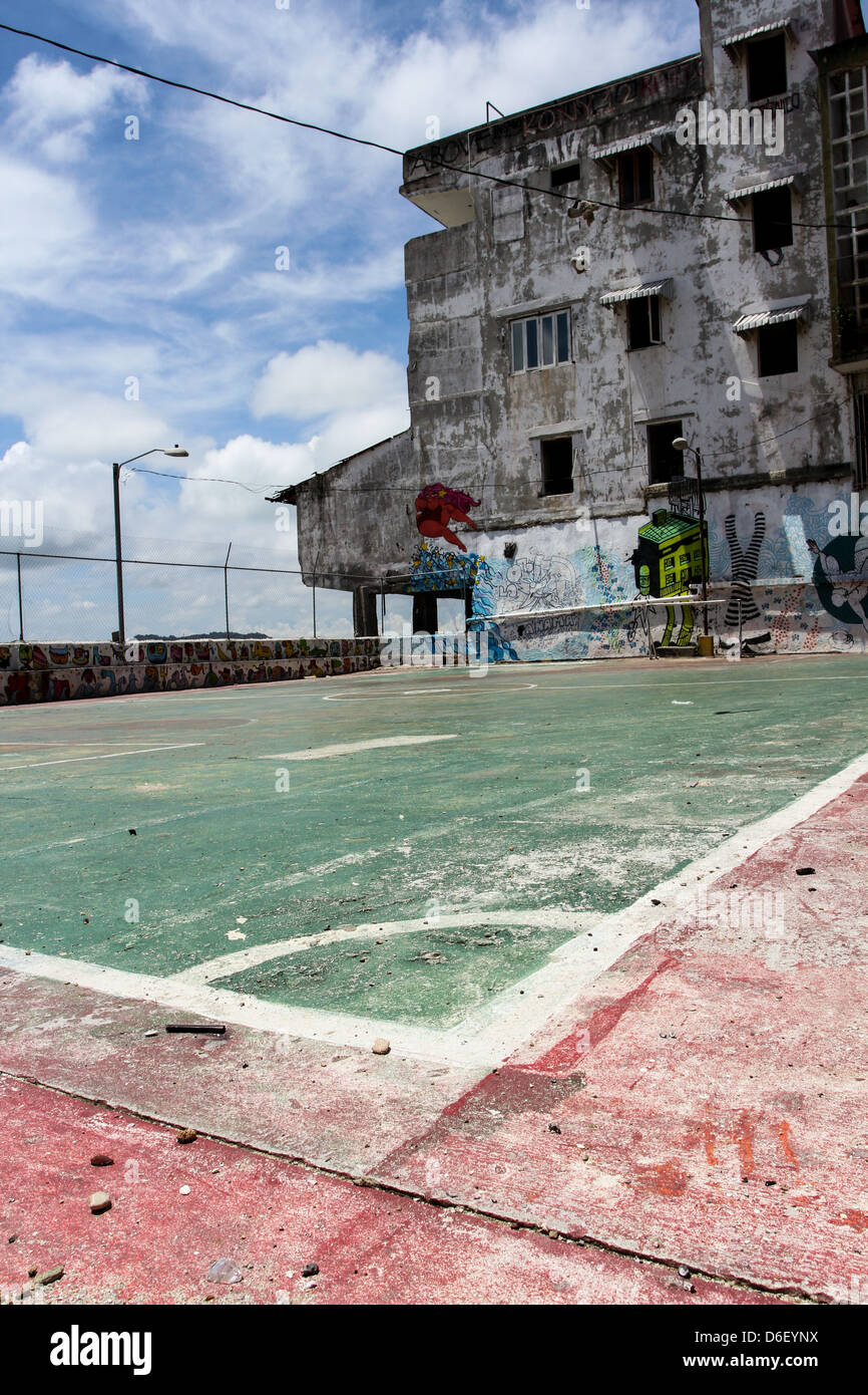Basketball court in Panama City Stock Photo Alamy