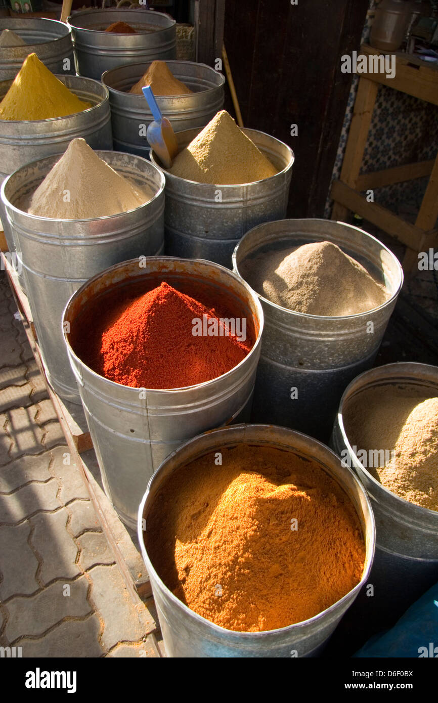 Variety of spices in the Medina in Marrakesh, Morocco Stock Photo Alamy