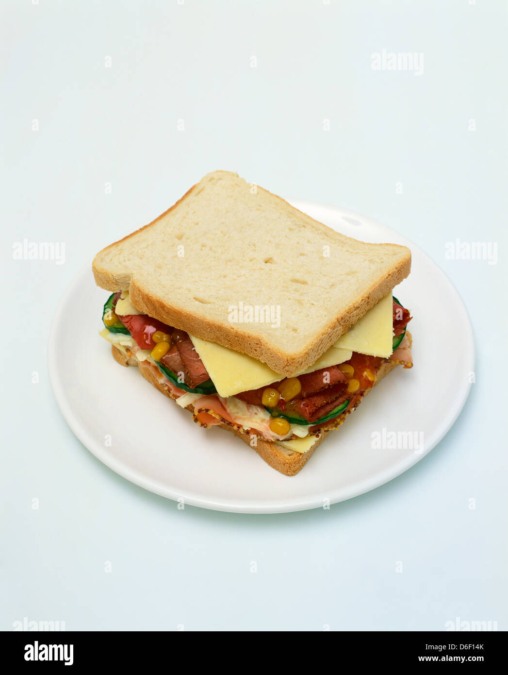 Ham, cheese and pastrami sandwich Stock Photo Alamy