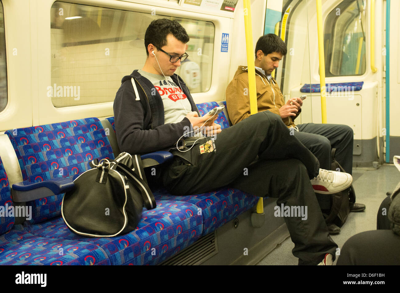 Commuters on London Underground Stock Photo